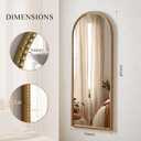 Arched Full Length Mirror,16x47" Gold Dressing Floor Long Full Body Mirror