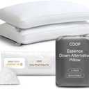 Coop Home Goods Essence Down Alternative Pillow Set of 2, Queen Size, Best Pillows for Sleeping, Adjustable Alternative to Down Pillows, Luxury Hotel Pillow for Back, Stomach or Side Sleepers