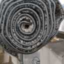 Loloi Chris Loves Julia Calvin Collection CLV-01 Blue/Ivory 7'-10" x 10' Area Rug Checkered Neutral Soft Living Room Bedroom Carpet