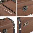 Vintage Piggy Bank Wood Treasure Chest with Lock and Key, 5.7 Inch Small Wooden Box Money Bank Saver for Wedding Birthday Favor