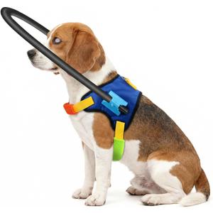 Protective Blind Dog Halo Collar, Adjustable Blind Dog Halo with Protective Ring, Lightweight Safety Collar Navigation Assistance for Visually Impaired Pets (15-19in)