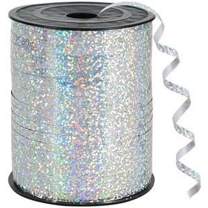 BEISHIDA 500 Yards Silver Ribbon Curling Crimped, Balloon String Shiny Metallic Roll for Gift Wrapping Ribbon for Birthday Party Festival Art Craft Decor Florist Flowers Decoration