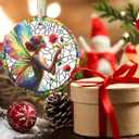 Christmas Ornaments, 3.5 Inch Ceramic Fairy Hanging Ornament, Christmas Tree Ornaments, Gifts for Girlfriend, Xmas Gifts, Unique Gift Idea, Perfect for Holiday Party, Tree, Window, Wall Decor