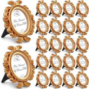 20 Pcs Mini Gold Picture Frames, 3.7x3 Inch Small Victorian Vintage Antique, 3.14 x 3.7 inches