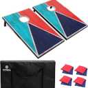 Cornhole Set 4x2 and 3X2 Regulation Size Corn Holes Sets with Carrying Bags & 8 Bean Bags Cornhole Boards Bean Toss Games for Adults Family Outdoor Beach Lawn Outside Backyard Games