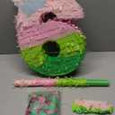 Arrowbash Number 6 Piñata Pink and Green Birthday Decorations Witch Themed Party Favor with Stick Blindfold and Confetti, Your Birth Day Gift for Kids Girls Boys, 15.9 x 11 x 2.7''