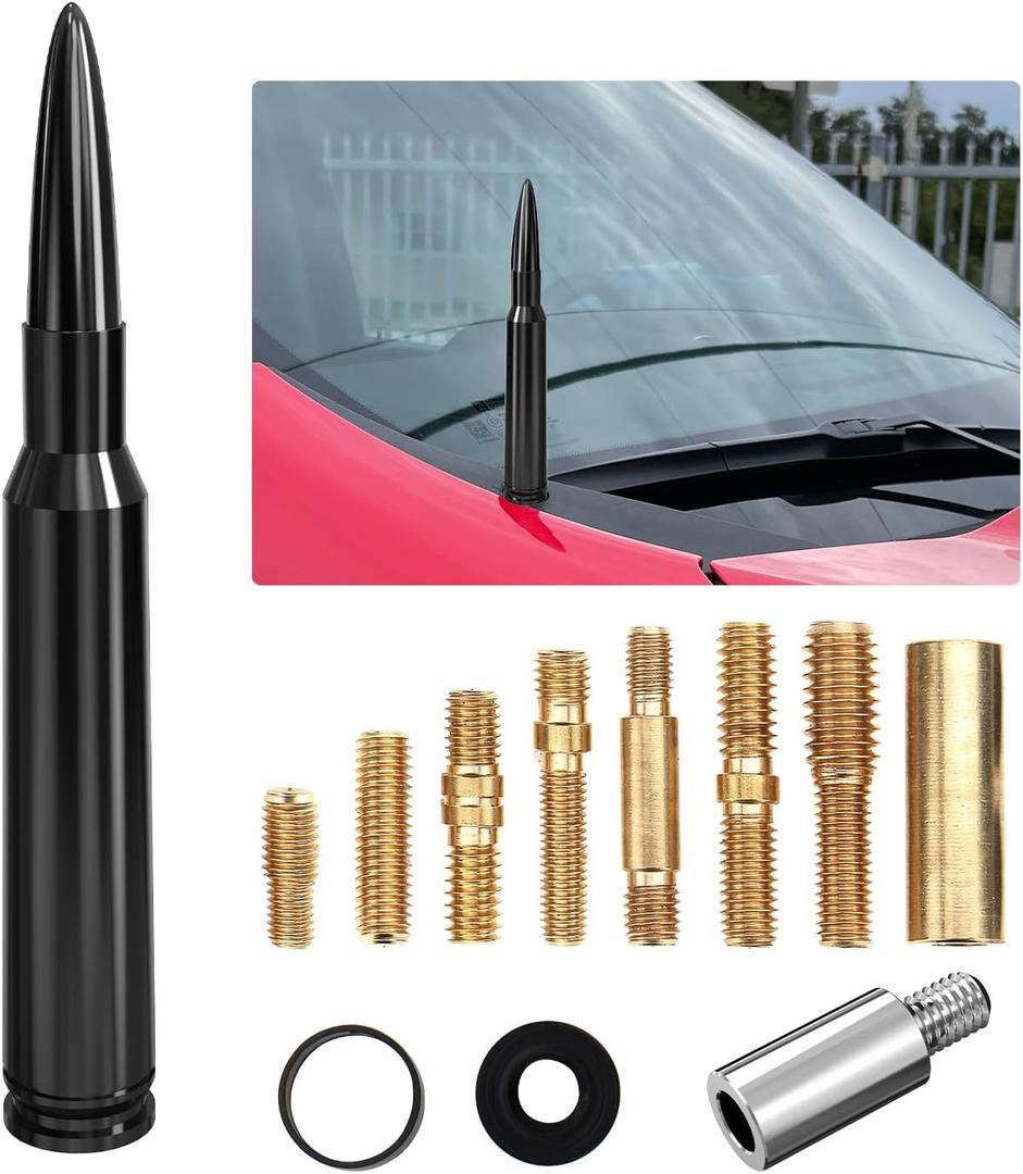 Car Truck Bullet Antenna for GM Chevy Silverado 1500 2500 3500 HD Avalanche GMC Sierra 1500 2500 3500 Denali Heavy Duty Pickup Trucks Accessories