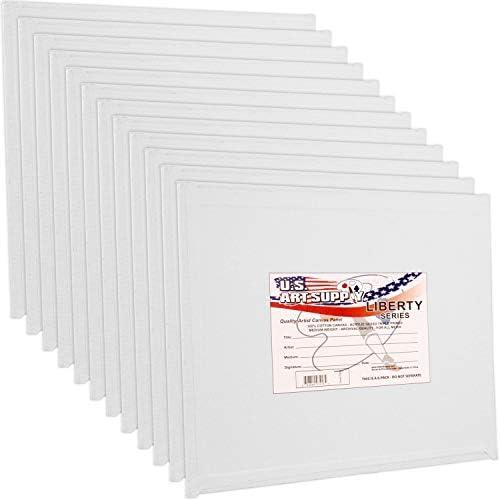 US Art Supply 20" x 24" inch Professional Artist Quality Acid Free Canvas Panel Boards for Painting 12-Pack (1 Full Case of 12 Single Canvas Board Panels)