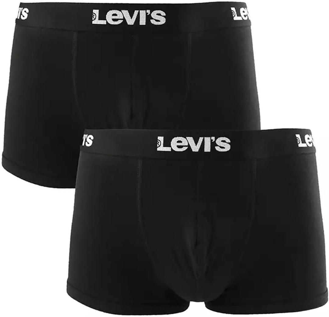 Levi's Boxer Briefs for Men, Cotton Stretch Breathable Men's Underwear (Medium, Logo/Black/Grey)