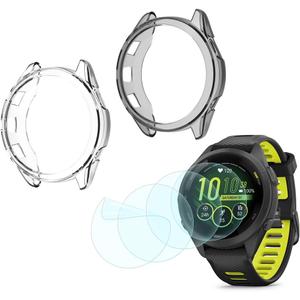 Screen Protector Compatible for Garmin Forerunner 265s TPU Soft Frame Cover Case and Protective Film Not Tempered Glass Pack of 4+2