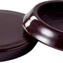 Scotch Caster Cups, Round Hard Brown 1-11/16in 4pk, Chair Leg Floor Protectors, Furniture Pads for Hardwoods Floors