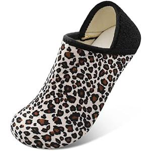 Fires Womens Mens Slippers with Rubber Sole Soft-Lightweight House Slipper Socks Around House Shoes Non Slip Indoor/Outdoor.4-5 Women,2.5-n/2.5 Men