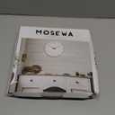 Mosewa Wall Clock 10 Inch Silent Non Ticking Battery Operated White Modern Office Simple Minimalist Decorative for Kitchen Home Bathroom Living Room