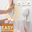 LEVERLOC Vacuum Suction Cup Razor Holder for Shower 2 Pack, Heavy Duty Shower Hooks for Towel, Loofah, Razor, Cell Phone, Damage-Free Hanging Plated Suction Cup Hooks, Easy to Install and Reuse, White