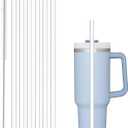 Replacement Straw Compatible with Stanley 40 oz 30 oz Cup Tumbler, 6 Pack Reusable Straw with Cleaning Brush, Plastic, Clear