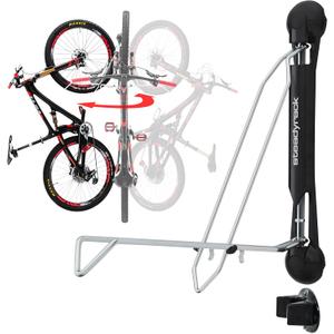 Steadyrack Bike Rack - Pivoting Mountain Bike Rack, Holds Up 77lbs, Fits 20"-29", 2.1"-2.8" Tires, Foldable Wall Mount for Space-Saving Storage Bicycle Hanger