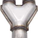 1 pc SHLPDFM Universal Stainless Steel Y Pipe Adapter 2.5" Dual In & Out 10" long Exhaust Pipe Tip