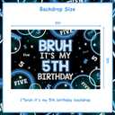2 x Bruh Its My 5th Birthday Decor 4.92*3.28ft Bruh Its My 5th Birthday Backdrop Banner Blue Black Five Birth day Decor for Boy Happy Five Bday Party Supplies Five Years Old Photo Booth Props