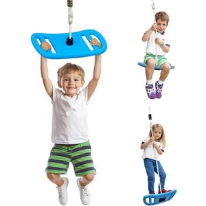 Tree Swing for Kids - 3 -in-1 Multi-Functional Swing Single Disc Seat and Climbing Rope Set - Treehouse and Outdoor Playground Accessories