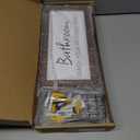 WOPITUES Floating Shelves for Wall Decor Sign, Bathroom Organizers and Storage, Bathroom Shelves Over Toilet with Metal Guardrail-Rustic Brown