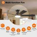 Addlon Ceiling Fans with Lights, 52 inch Low Profile Ceiling fan with Light and Remote Control, Flush Mount, Reversible, 3CCT, Dimmable, Noiseless, Black Ceiling Fan for Bedroom, Indoor/Outdoor Use