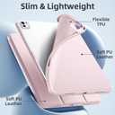 Akkerds Compatible with iPad Pro 13 Inch Case (M5/M4) 2025/2024, for iPad 13 Pro Case with Pencil Holder, Slim Trifold Stand Protective Cover with Soft TPU Back, Auto Wake/Sleep (Pink)