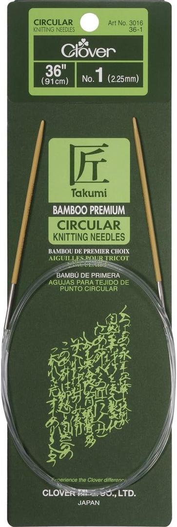 Clover Takumi Bamboo Circular Knitting Needles, 36" No. 1 (2.25mm)