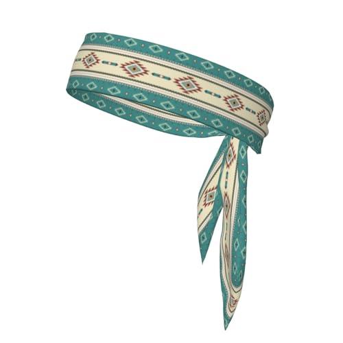 BEIANSHUO Native Indian Western Tribal Tie Headband, Breathable Sweatband, Non-slip Fabric Sweatband for Soccer, Tennis, Workout, Costumes & Cosplay
