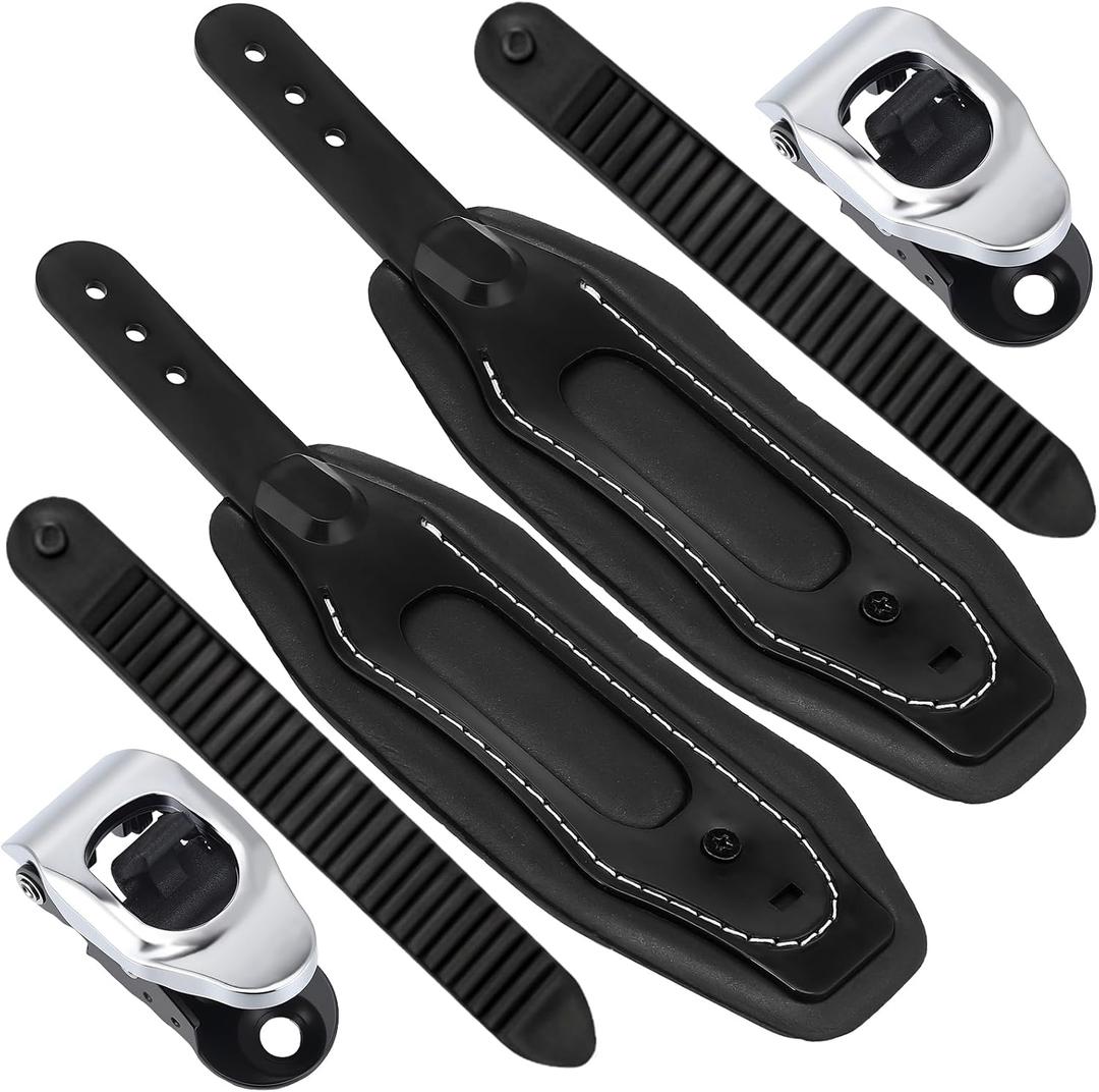 Soulchen 2 Pcs Snowboard Bindings Ankle Straps Replacement Black 11 x 3 Inches Ski Board Ankle Straps Snowboard Bindings Tool for Ski Boot Tool Skiing Skateboard Universal Accessories