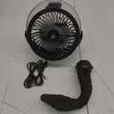 Misting Stroller Fan, 6000mAh Battery Operated Portable Fan with Light & 360 Pivoting, Personal Fans with Flexible Tripod for Baby, Office, Travel,Treadmill,Outdoors (Black)