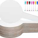 33Pcs Dry Erase Answer Paddles with Markers Thickened Handheld Double Sided Paddles Mini White Boards Small Dry Erase Signs Auction Paddles for Students Classroom Bidding Voting Games