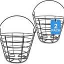 Crestgolf 2PCS Stainless Metal Golf Basket Golf Ball Container Ball Bucket