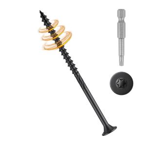 #10 x3-1/2 Deck Screws, 5LB Star Drive Wood Screws, 269Pcs Rust Resistant Timber Screws for Timber/Log/Landscaping Wood, T25 Star Bit Included, Black