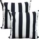 Waterproof Throw Pillow Covers 18x18inch Set of 2 Farmhouse Outdoor Black and White Stripes Square Pillow Cushion Case Claasic Cotton Linen Pillowcase for Home Decor