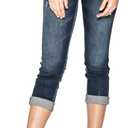 Silver Jeans Co. Women's Suki Curvy Fit Mid Rise Capri Jean (30 Regular, Dark Denimotion)