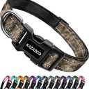 Kazazoo Reflective Dog Collar with Soft Padding Dog Collar for Medium & Small Dogs, No Pull, Heavy Duty, Adjustable Nylon Collar with Quick-Release Buckle, Walking Training (Camo, Medium)