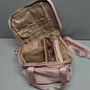 Travel Makeup Bag with 2 Pouches and Adjustable Dividers, Large Cosmetic Case Make up Organizer for Women Fits Bottles Vertically, Pink (Patented Design)