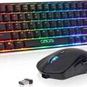 CHONCHOW 60% Wireless Gaming Keyboard and Mouse Combo, RGB Backlit Rechargeable LED Light Up Keyboards,Wireless Gaming Mouse and Keyboard for Xbox PS4 PS5 PC Laptop -Black