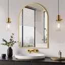 Delma Arched Bathroom Mirror, 20"x30" Wall Mounted Vanity Mirror for Bedroom, Living Room and Entryway, Gold