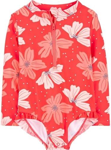 Simple Joys by Carter's Girls' Long Sleeve Zipper One Piece Swimsuit, 5T