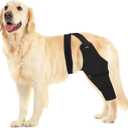 Dog Sleeve for Rear Legs to Stop Licking, Upgraded Surgical Recovery Sleeve for Hind Back Leg Wound,TPLO, ACL Surgery, Light Comfortable Cone Alternative (2XL-Right,Glossy Black)