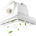 Bathroom Exhaust Fan with Light,11.8 inch Panel Bathroom Vent Fan with 12W LED Light,120 CFM 1.0 Sones Low Noise,4 Inch Duct Quiet Square Fan for Home,Bath Restroom,Hotel,Office