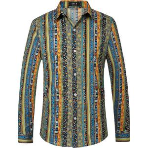 SSLR Shirt, Men's Sunshine Plaid Shirt, Long Sleeve, Button Down, Casual, Beach, Summer, Size M