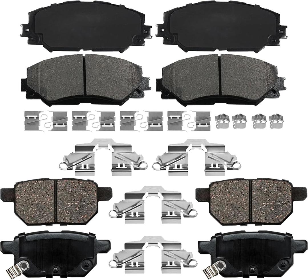 Ceramic Front and Rear Brake Pads for 2009 2010 2014 2015 2016 2017 2018 2019 Toyota Corolla, 2009 2010 2011 2012 2013 2014 Toyota Matrix, 2009 2010 Pontiac Vibe Brakes Replacement, 1210 1354