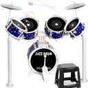 Toy Drum Set for Kids Toddler Jazz Drum Kit with 5 Drums Musical Instruments Toys for 3 4 5 Year Old Boys Girls Gifts Ages 3-5