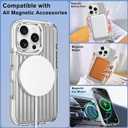 Magnetic Case for iPhone 16 Pro Max Case with Stand & 2x Screen Protector [Compatible with MagSafe] Military Grade Drop Protection Phone Cover with Ring Kickstand for Women Men, Silver Suitcase