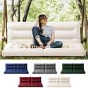 Porch Swing Cushions, Waterproof Patio Swing Cushions Replacement for Outdoor Furniture, 2-3 Seater Outdoor Swing Bench Cushion with Backrest for Patio,Porch, Garden,Backyard, 60x40 (Cream)