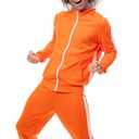 ComfyCamper Orange Jumpsuit Costume - Adult Men's Tracksuit Track Suit Jumpsuit Halloween Cosplay Costumes Teens Boys, M