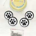3 Paw Prints Black White Drawer Door Pulls Knobs Acrylic Plastic w/ Screw New