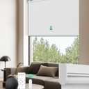 Allesin Motorized Blinds with Remote | Automatic Blackout Roller Shades, Easy Install & Smart Control Electric Blinds for Home Office, Living Room (White 52" W x 72" H)